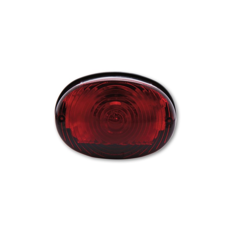 Achterlicht Oval zwart/rood