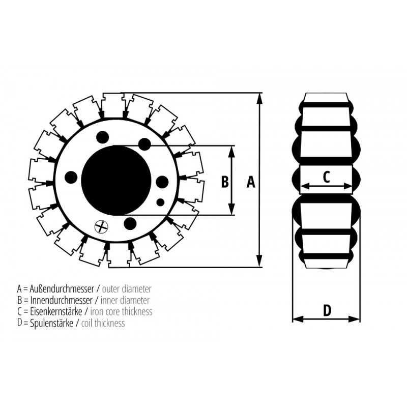 Stator ESG35 (voor dynamo)