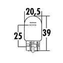 W21 / 5W gloeilamp met glazen voet 12V 21 / 5W W3x16Q