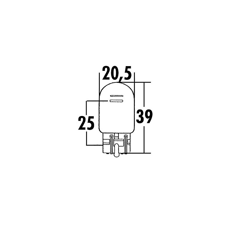 W21 / 5W gloeilamp met glazen voet 12V 21 / 5W W3x16Q