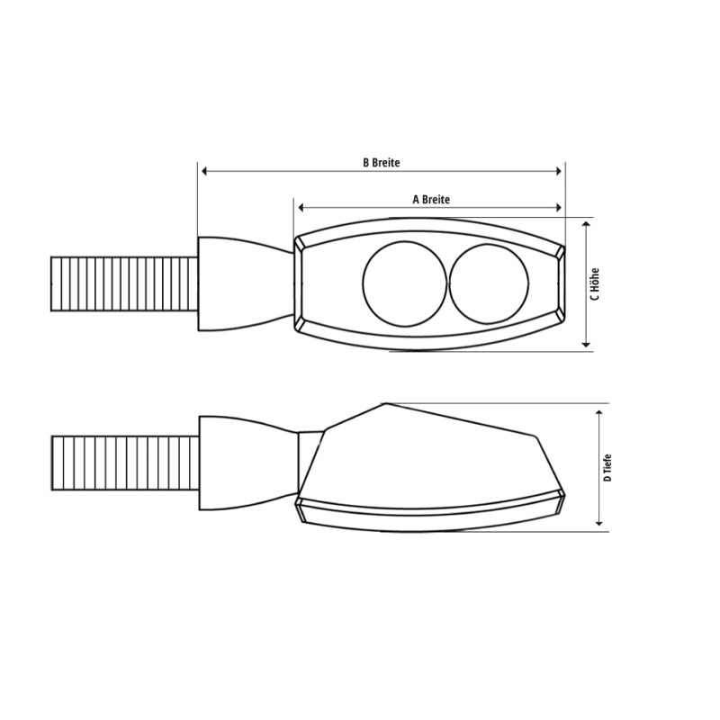 Knipperlichten LED Falcon zwart