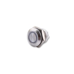 Pushbutton RVS zilver met blauw licht