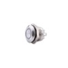 Pushbutton RVS zilver met blauw licht