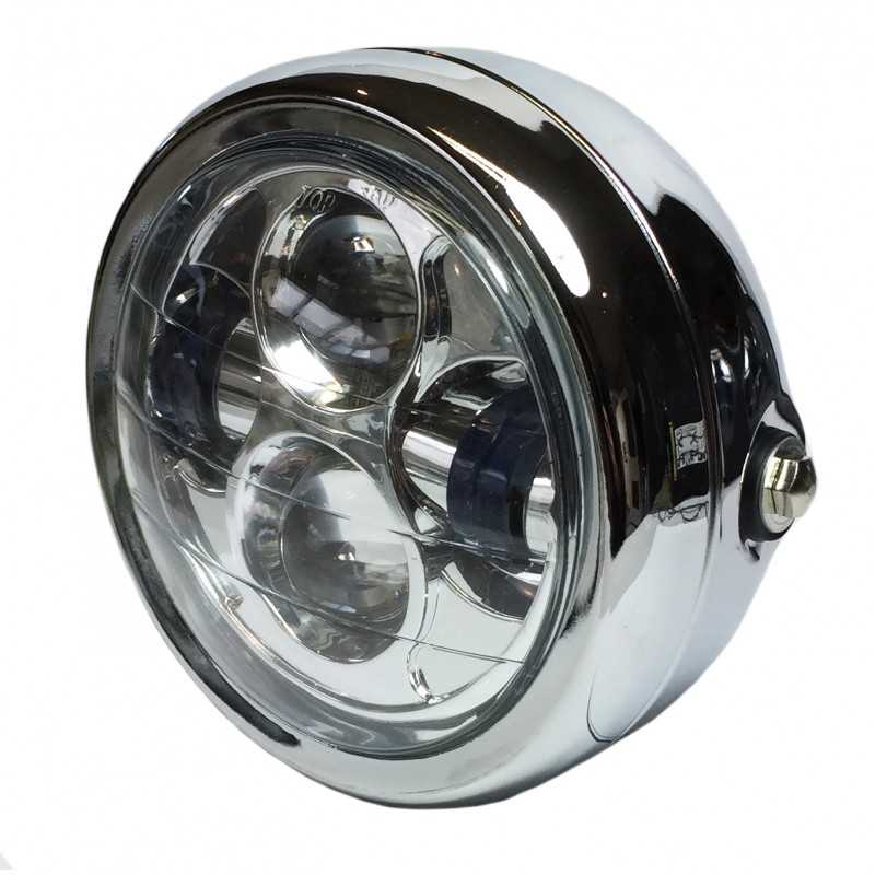 Koplamp LED 6,5" chroom