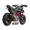 Uitlaatdemper Oval + side Panels carbon Ducati Hypermotard 1100-S (07-09)