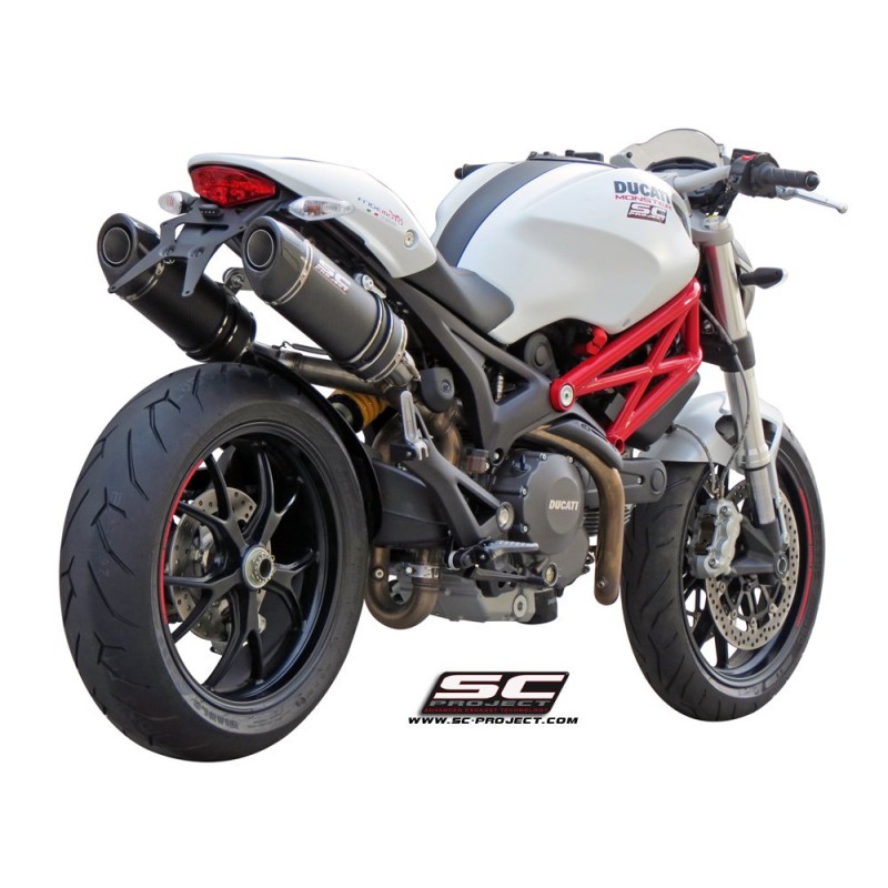 Uitlaatdempers Oval carbon Ducati Monster 696/796/1100-S (09-14)