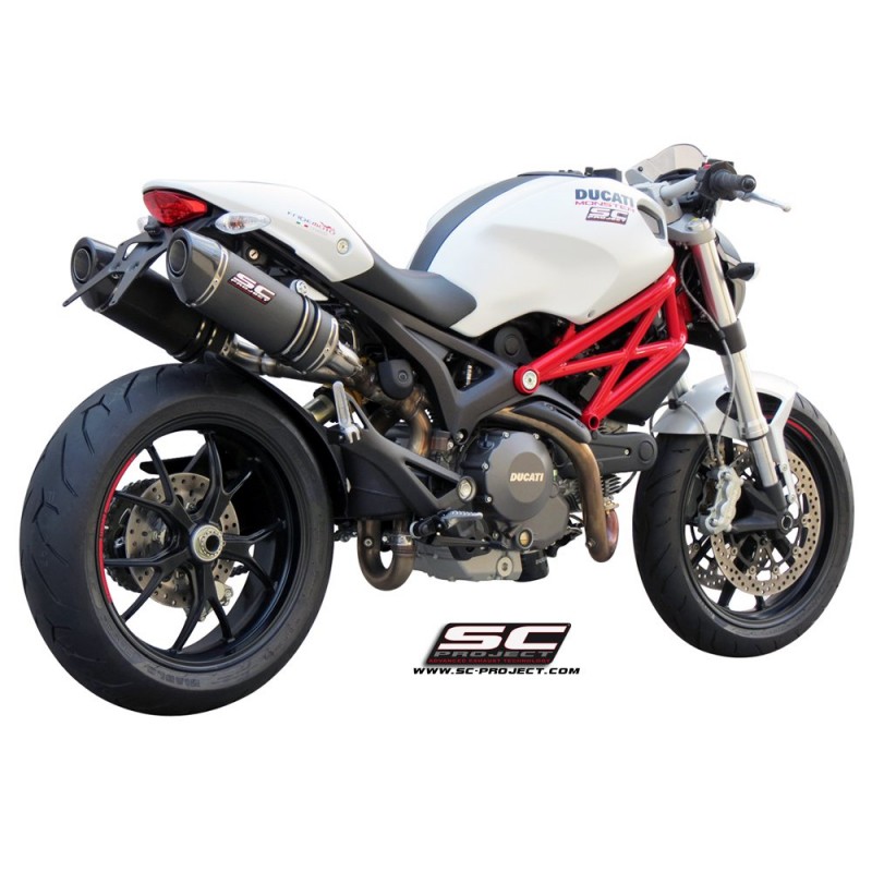 Uitlaatdempers Oval carbon Ducati Monster 696/796/1100-S (09-14)