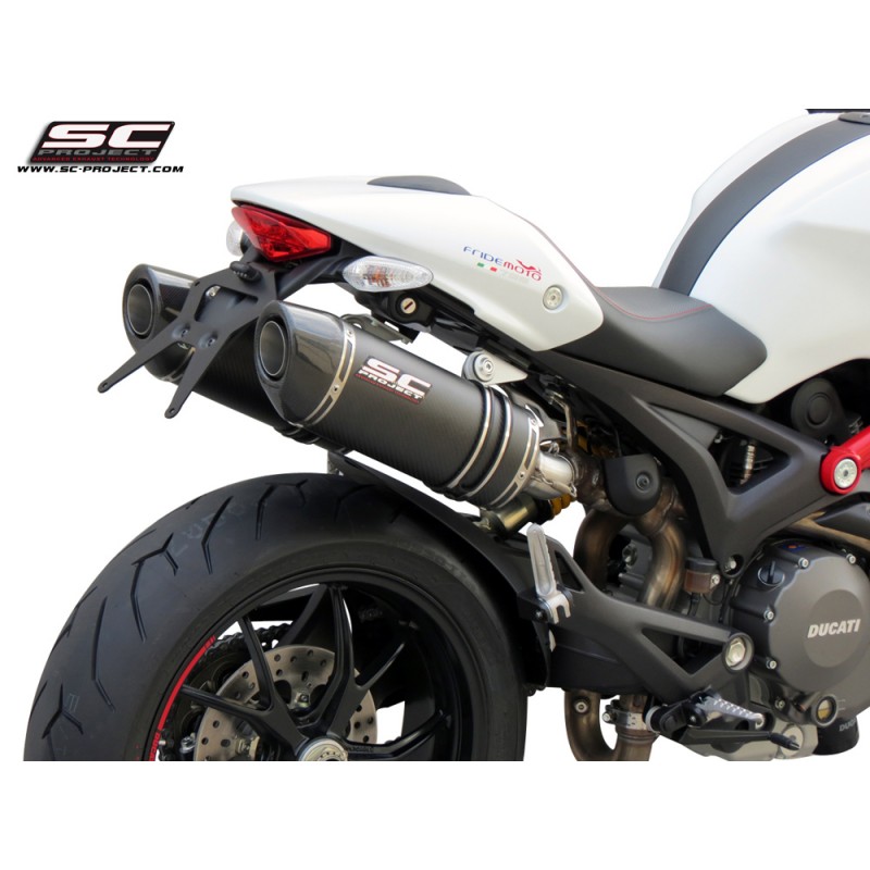 Uitlaatdempers Oval carbon Ducati Monster 696/796/1100-S (09-14)