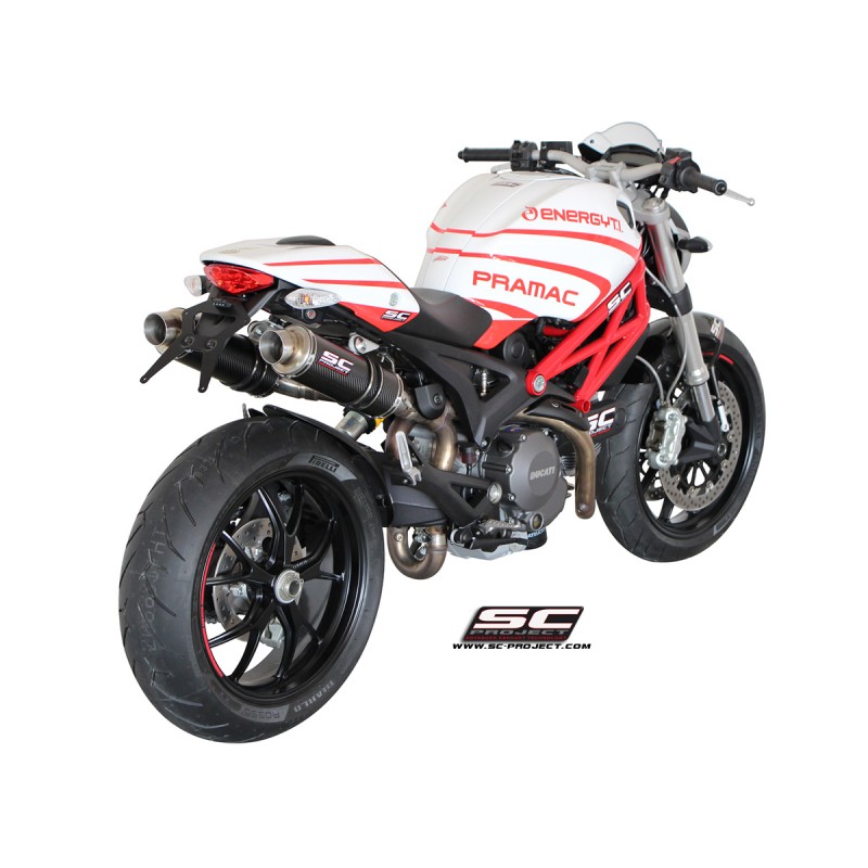 Uitlaatdempers GP carbon Ducati Monster 696/796/1100-S (09-14)