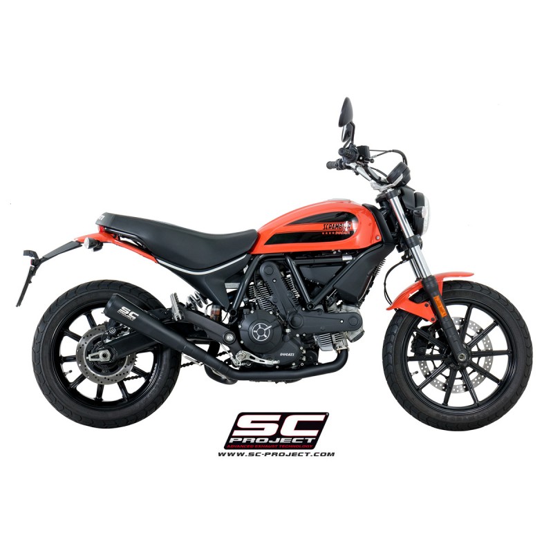 Uitlaatsysteem 2-1 Conical 70S zwart Ducati Scrambler 400 (16-19)