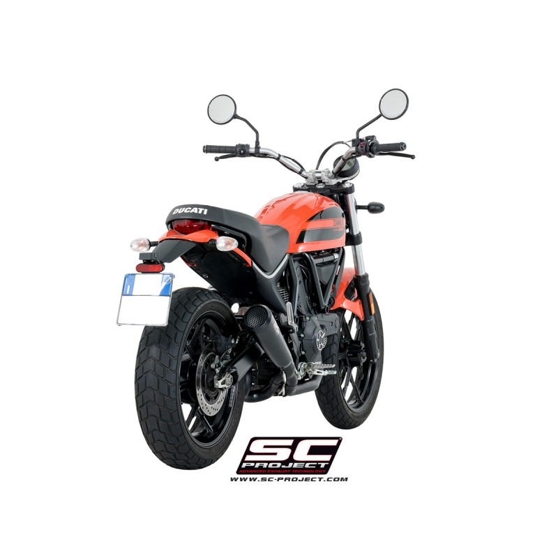 Uitlaatsysteem 2-1 Conical 70S zwart Ducati Scrambler 400 (16-19)