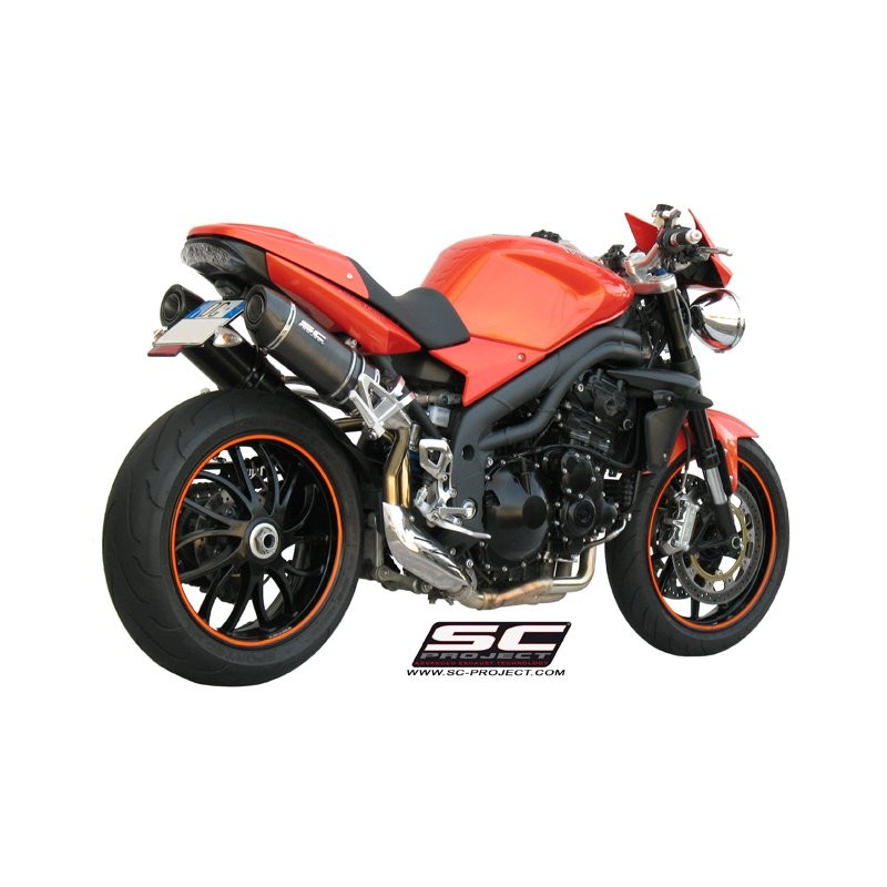 Uitlaatdempers Oval carbon Triumph Speed Triple 1050 (07-10)