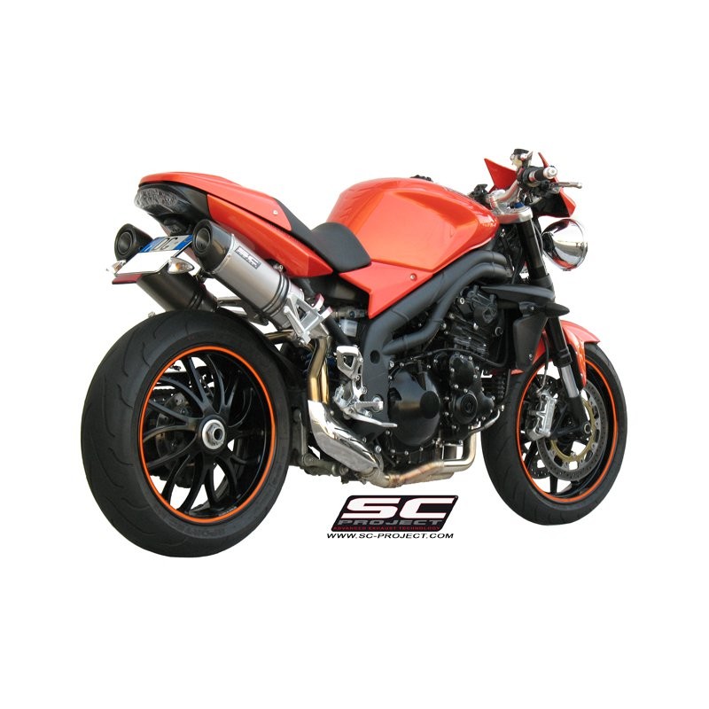 Uitlaatdempers Oval titanium Triumph Speed Triple 1050 (07-10)