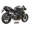 Uitlaatdempers Oval carbon Triumph Street Triple 675-R (07-12)