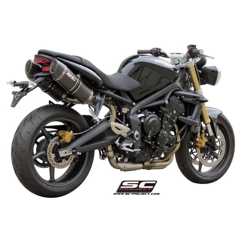 Uitlaatdempers Oval carbon Triumph Street Triple 675-R (07-12)