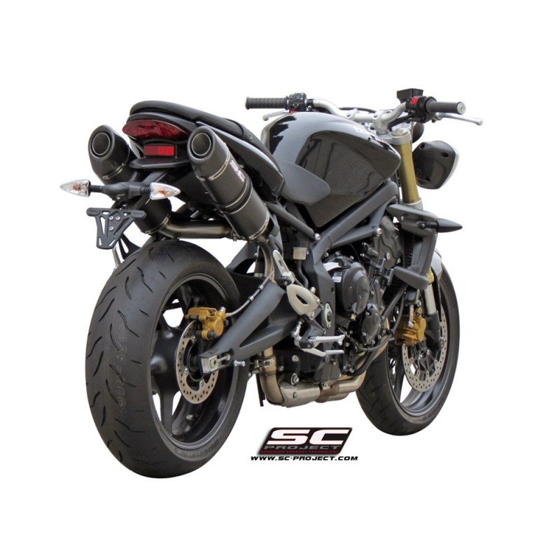 Uitlaatdempers Oval carbon Triumph Street Triple 675-R (07-12)