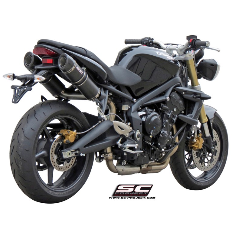 Uitlaatdempers GP-Tech carbon Triumph Street Triple 675-R (07-12)