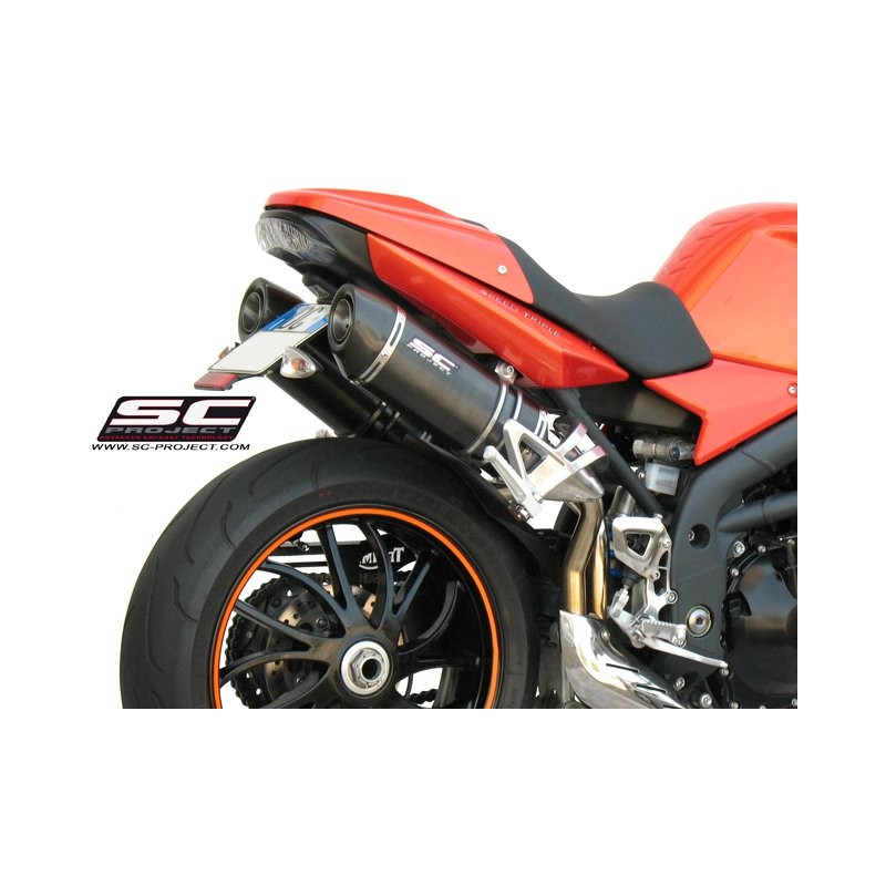 Uitlaatdempers Oval carbon Triumph Speed Triple 1050 (05-06)