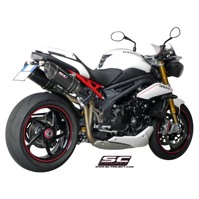 Uitlaatdempers Oval carbon Triumph Speed Triple 1050 (11-15)