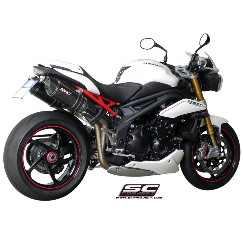 Uitlaatdempers Oval carbon Triumph Speed Triple 1050 (11-15)