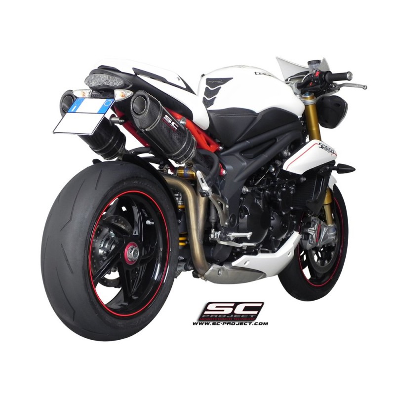 Uitlaatdempers Oval titanium Triumph Speed Triple 1050 (11-15)