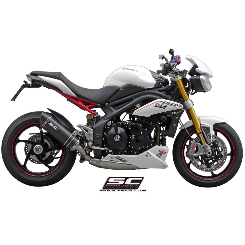 Uitlaatdemper Oval low carbon Triumph Speed Triple 1050 (11-15)