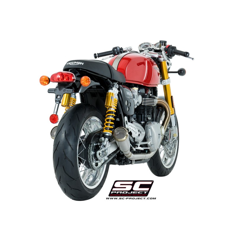 Uitlaatdempers Conical 70S short RVS Triumph Thruxton 1200-R (16)