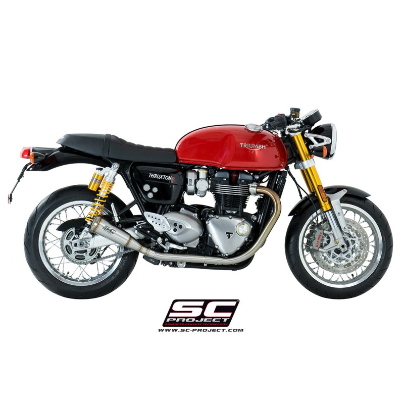 Uitlaatdempers Conical 70S short RVS Triumph Thruxton 1200-R (16)