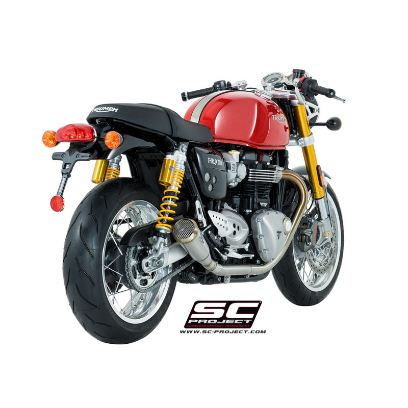 Uitlaatdempers Conical 70S short RVS Triumph Thruxton 1200-R (16)