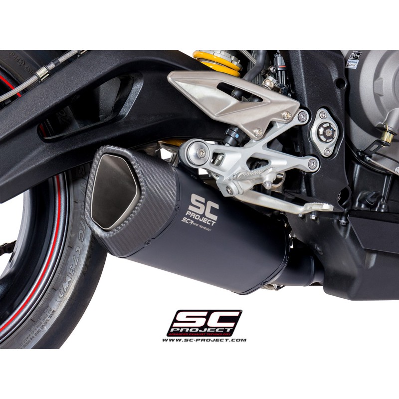 Uitlaatdemper SC1-R zwart Triumph Street Triple S660-A2/765-S-R-RS (17-19)