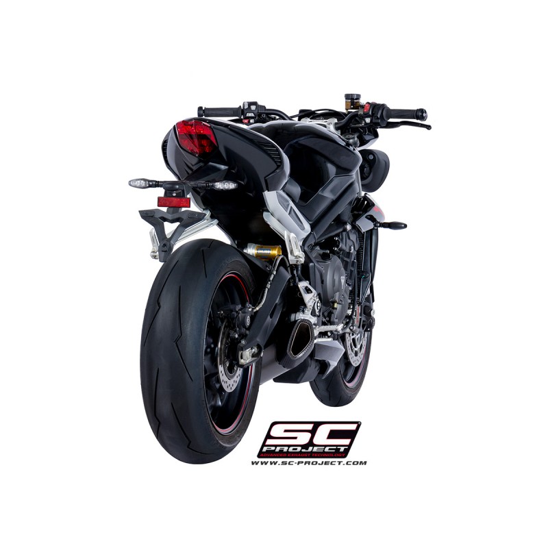 Uitlaatdemper SC1-R zwart Triumph Street Triple S660-A2/765-S-R-RS (17-19)