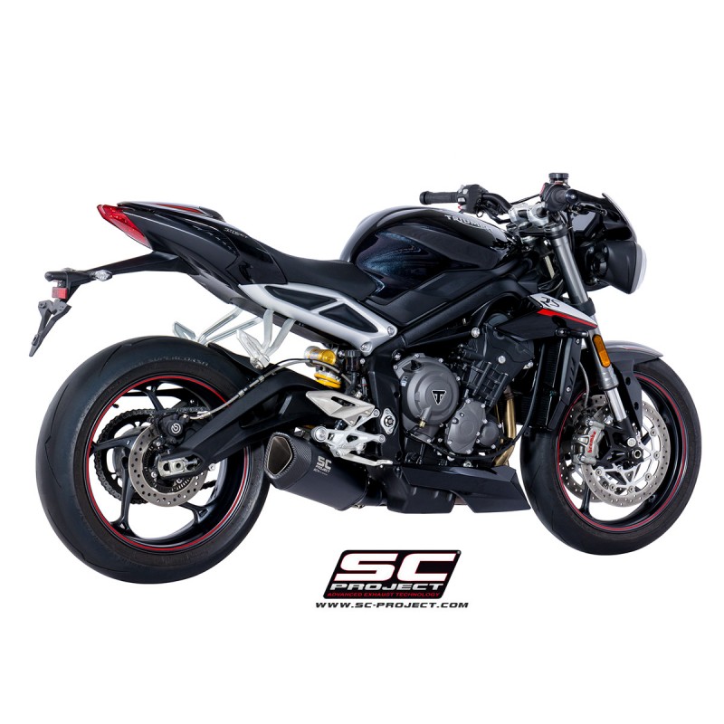 Uitlaatdemper SC1-R zwart Triumph Street Triple S660-A2/765-S-R-RS (17-19)