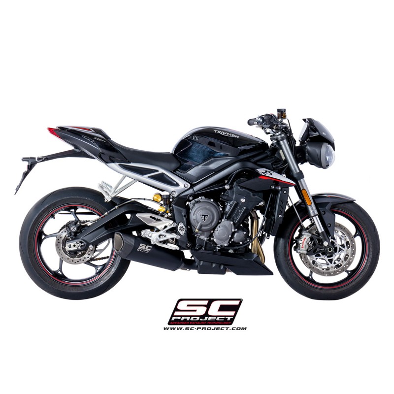 Uitlaatdemper SC1-R zwart Triumph Street Triple S660-A2/765-S-R-RS (17-19)