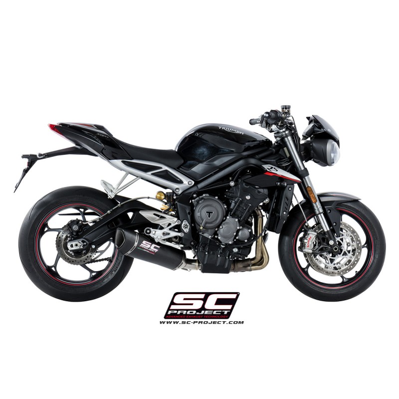 Uitlaatdemper SC1-R carbon Triumph Street Triple S660-A2/765-S-R-RS (17-19)