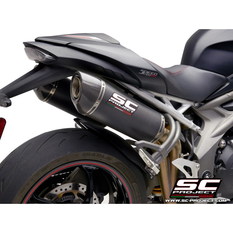 Uitlaatdempers Oval carbon Triumph Speed Triple 1050-S-R (18-20)