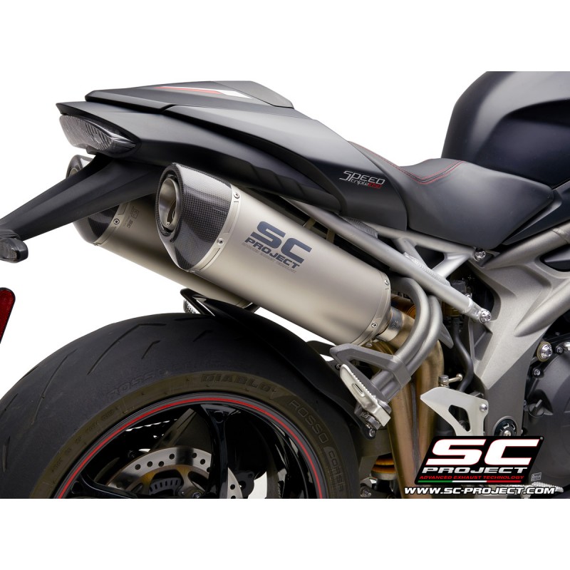 Uitlaatdempers Oval titanium Triumph Speed Triple 1050-S-R (18-20)