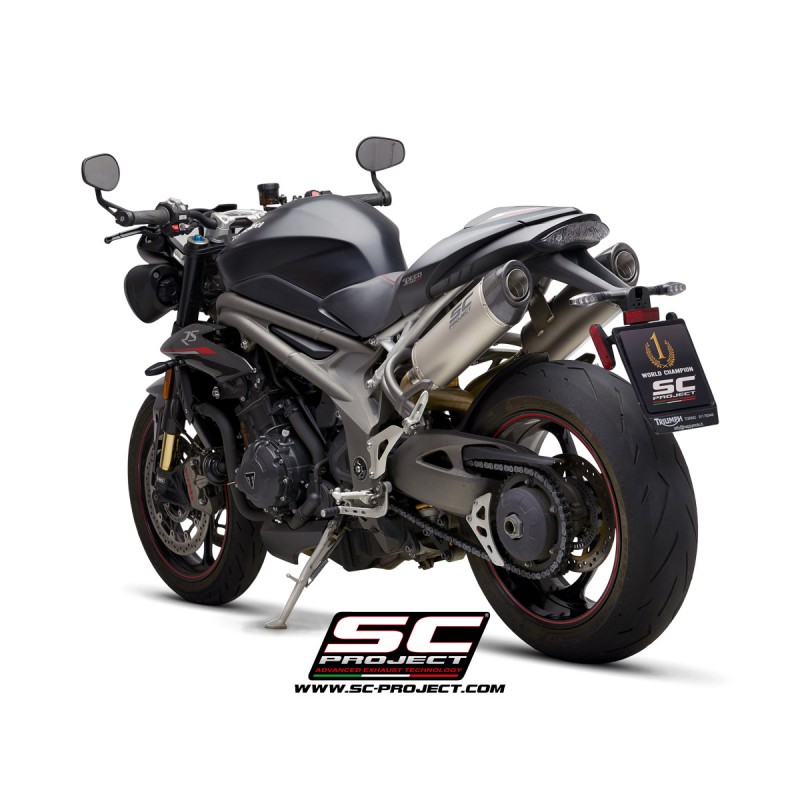 Uitlaatdempers Oval titanium Triumph Speed Triple 1050-S-R (18-20)