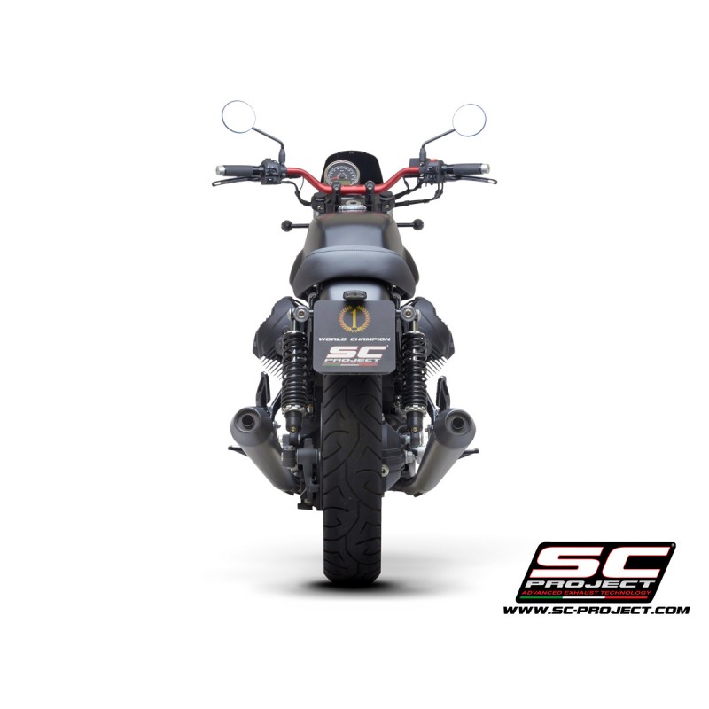 Uitlaatdempers Conical racer zwart Moto Guzzi V7 III (17-20)