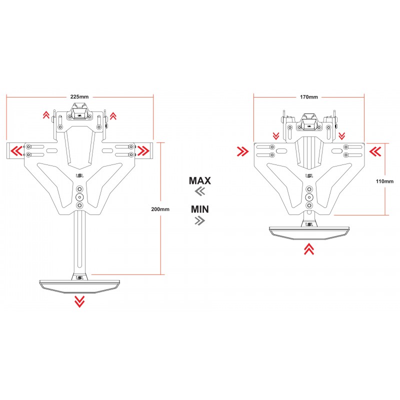 Kentekenplaathouder Mantis-RS PRO | Yamaha YZF-R3/MT03