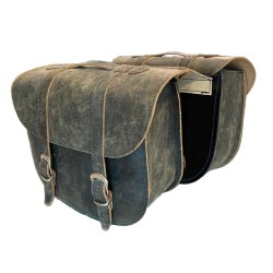 KM-Parts Saddlebags Leather antique 1000