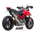 Uitlaat Oval+SidePanels titanium Ducati Hypermotard 1100 (+EVO/SP)