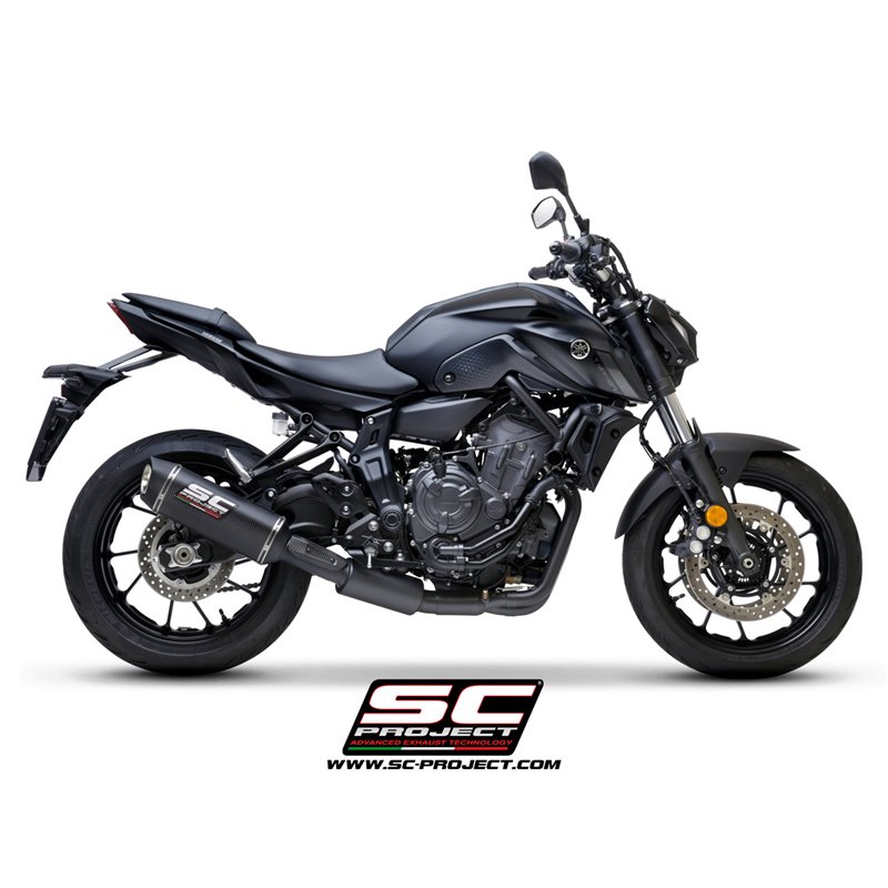 Uitlaatsysteem 2-1 SC1-S matzwart/carbon Yamaha MT-07/Tracer