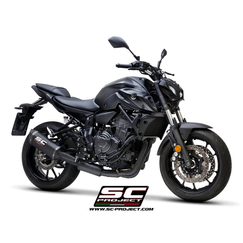 Uitlaatsysteem 2-1 SC1-S matzwart/carbon Yamaha MT-07/Tracer