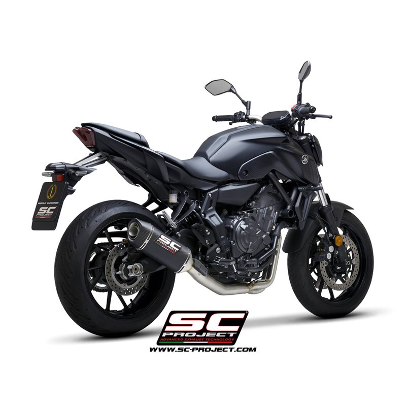 Uitlaatsysteem 2-1 SC1-S RVS/carbon Yamaha MT-07/Tracer