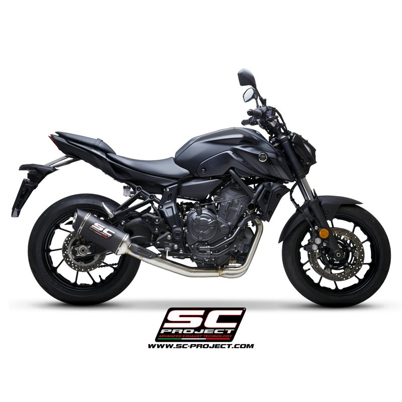 Uitlaatsysteem 2-1 SC1-S RVS/carbon Yamaha MT-07/Tracer