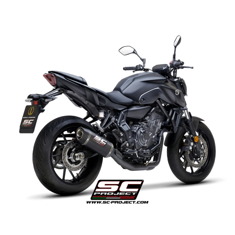 Uitlaatsysteem 2-1 SC1-S matzwart/carbon Yamaha MT-07/Tracer