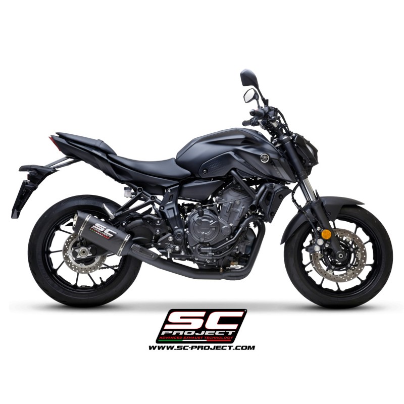 Uitlaatsysteem 2-1 SC1-S matzwart/carbon Yamaha MT-07/Tracer