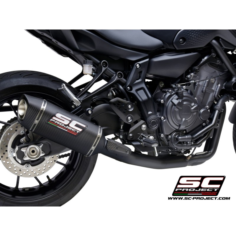 Uitlaatsysteem 2-1 SC1-S matzwart/carbon Yamaha MT-07/Tracer