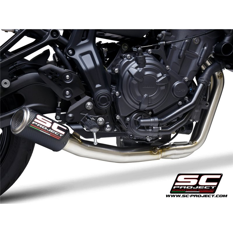 Full System 2-1 CR-T RVS/carbon Yamaha MT-07/Tracer