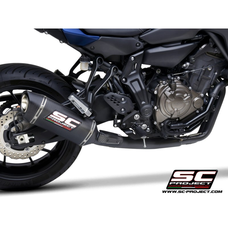 Uitlaatsysteem 2-1 SC1-S matzwart/carbon Yamaha MT-07/Tracer